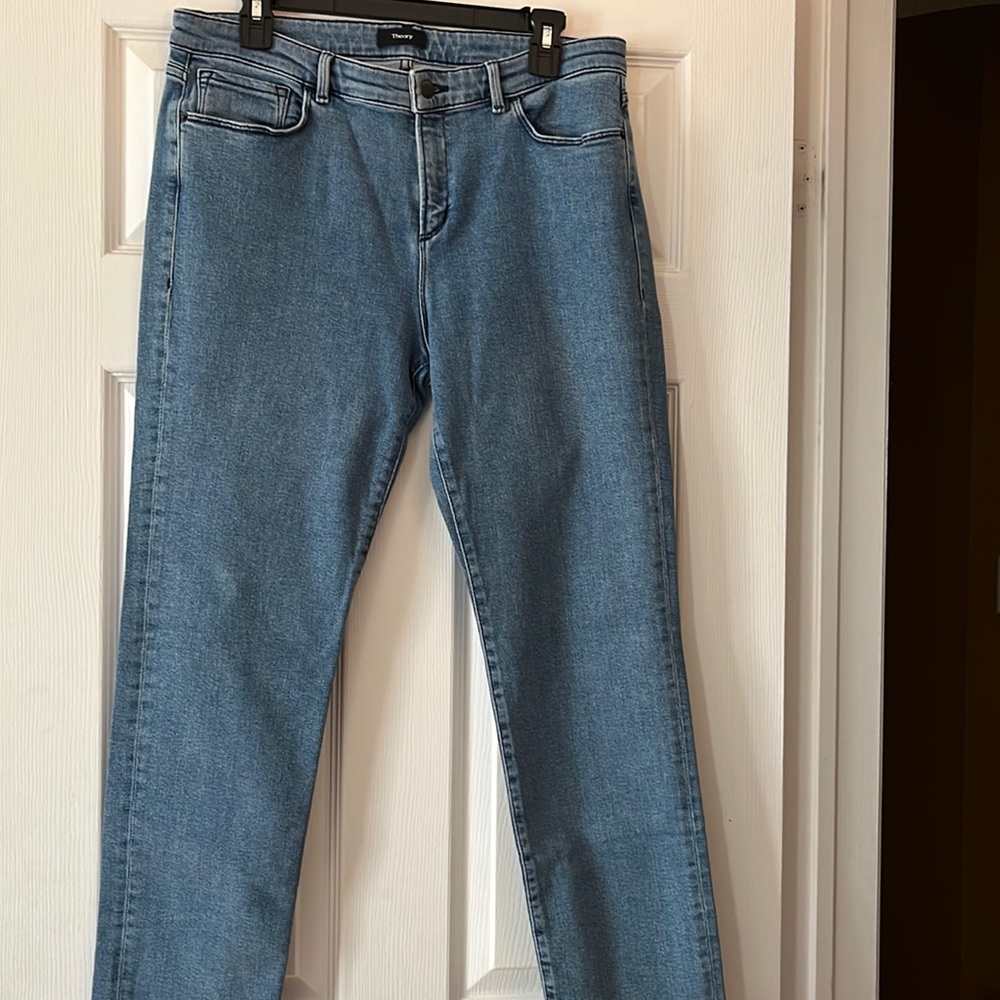 Theory light blue jeans